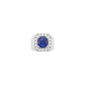 White Gold, Sapphire and Diamond Ring
