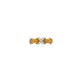 Tiffany & Co., Schlumberger Gold, Platinum and Diamond 'Rope Three Row X' Band Ring