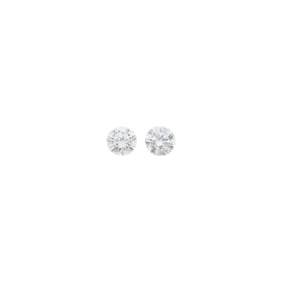Pair of White Gold and Diamond Stud Earrings /