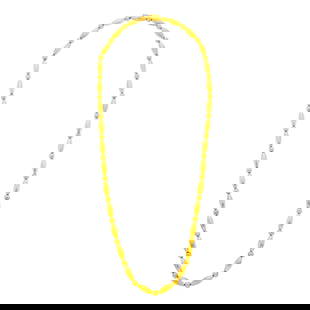Ilias Lalaounis Long Gold 'Minoan Mycenaean' Bead Necklace: 18 kt., signed Ilias Lalaounis, with maker's mark, ap. 52 dwts. Length 33 inches. See similar example: ilias Lalaounis, Metamorphoses, 1984, 3rd edition, p. 52, plate 12. Few f