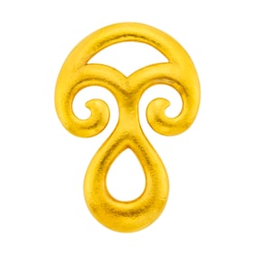 Ilias Lalaounis Hammered Gold Pendant Clip-Brooch