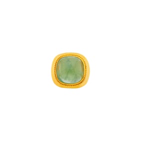 Ilias Lalaounis Gold and Cabochon Green Beryl Ring