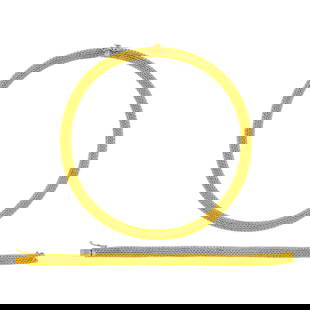 Ilias Lalaounis Braided Gold Necklace and Bracelet: 18 kt., design inspired by classical and Hellenistic Greece, necklace signed ilias Lalaounis, both with maker's marks, ap. 79.2 dwts. Length 17 5/16 and 8 inches. Bright yellow gold col