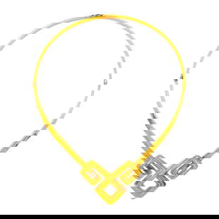 Ilias Lalaounis Gold Necklace: 18 kt., design inspired by variations on the Greek fret design from the art of ancient China, signed Greece, with maker's mark, ap. 36 dwts. Inner cir. 14 3/4 inches. See similar example: ilias