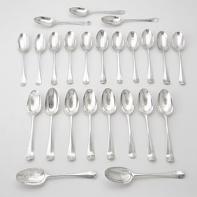 Group of Twenty-Four Georgian Sterling Silver Tablespoons
