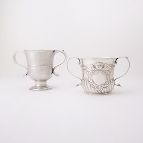 Two George I/II Sterling Silver Two Handled Cups