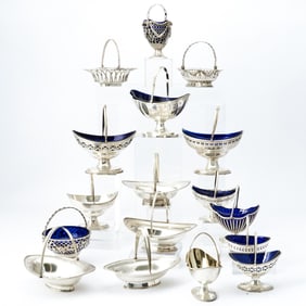 Group of English Sterling Silver Sugar Baskets