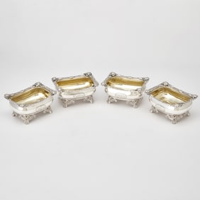 Set of Four George III Sterling Silver Salts Emes and Barnard, London, 1810