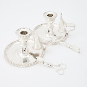 Pair of George III Sterling Silver Chambersticks