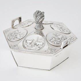 Irish Victorian Sterling Silver Agricultural Prize Covered Butter Dish