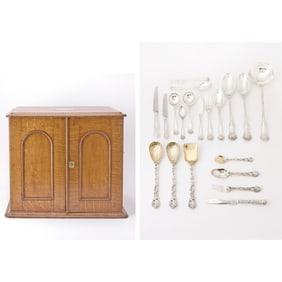 Assembled Victorian Sterling Silver Flatware and Dessert Service