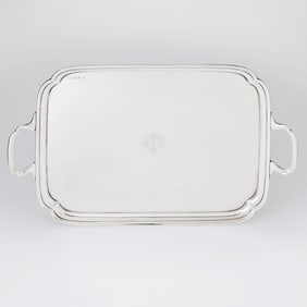 English Sterling Silver Two Handled Tray