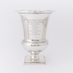 Horse Racing Interest: Tiffany & Co. Sterling Silver Vase