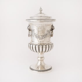 Horse Racing Interest: George V Sterling Silver Cup and Cover