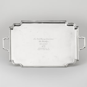 Horse Racing Interest: George V Sterling Silver Two-handled Trophy Tray