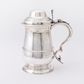 Horse Racing Interest: George III Sterling Silver Covered Tankard