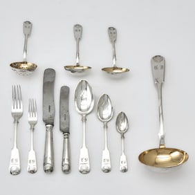 Cased Continental Silver Flatware Service