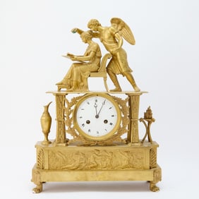 Empire Ormolu Figural Mantel Clock