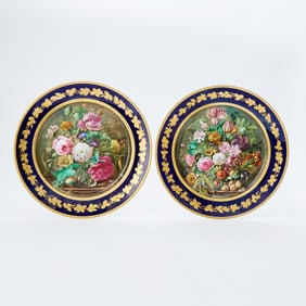 Pair of Vienna Painted Porcelain Cabinet Plates