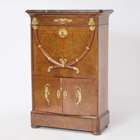 Empire Ormolu Mounted Mahogany Secretaire a Abattant