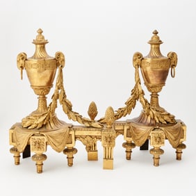Louis XVI Style Gilt-Bronze Chenets