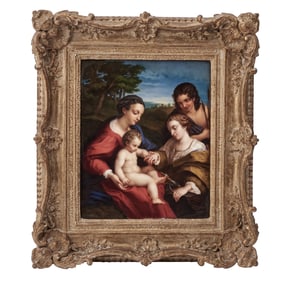 A German Porcelain Framed Plaque