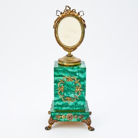 Russian Gilt-Bronze Mounted Malachite Photo Frame