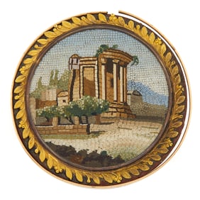 Italian Grand Tour Micromosaic Circular Plaque