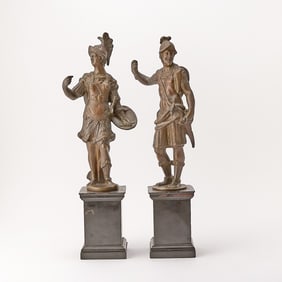 Pair of Italian Grand Tour Bronze Figures of Mars and Bellona