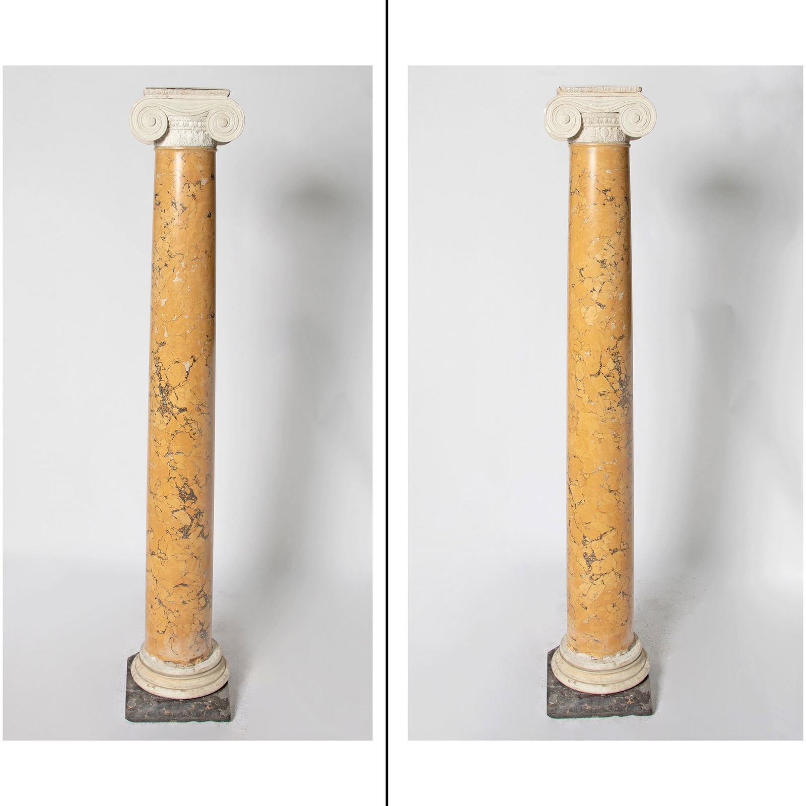 Pair of Scagliola Columns; Together with Capitals and Bases (1 of 6)