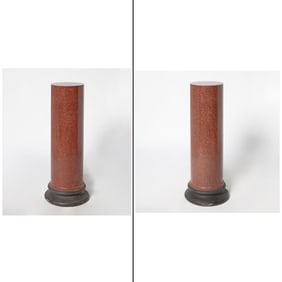 Pair of Grand Tour Red Faux Porphyry Pedestals