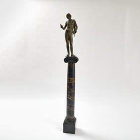 Italian Grand Tour Patinated Metal Figure of Narcissus