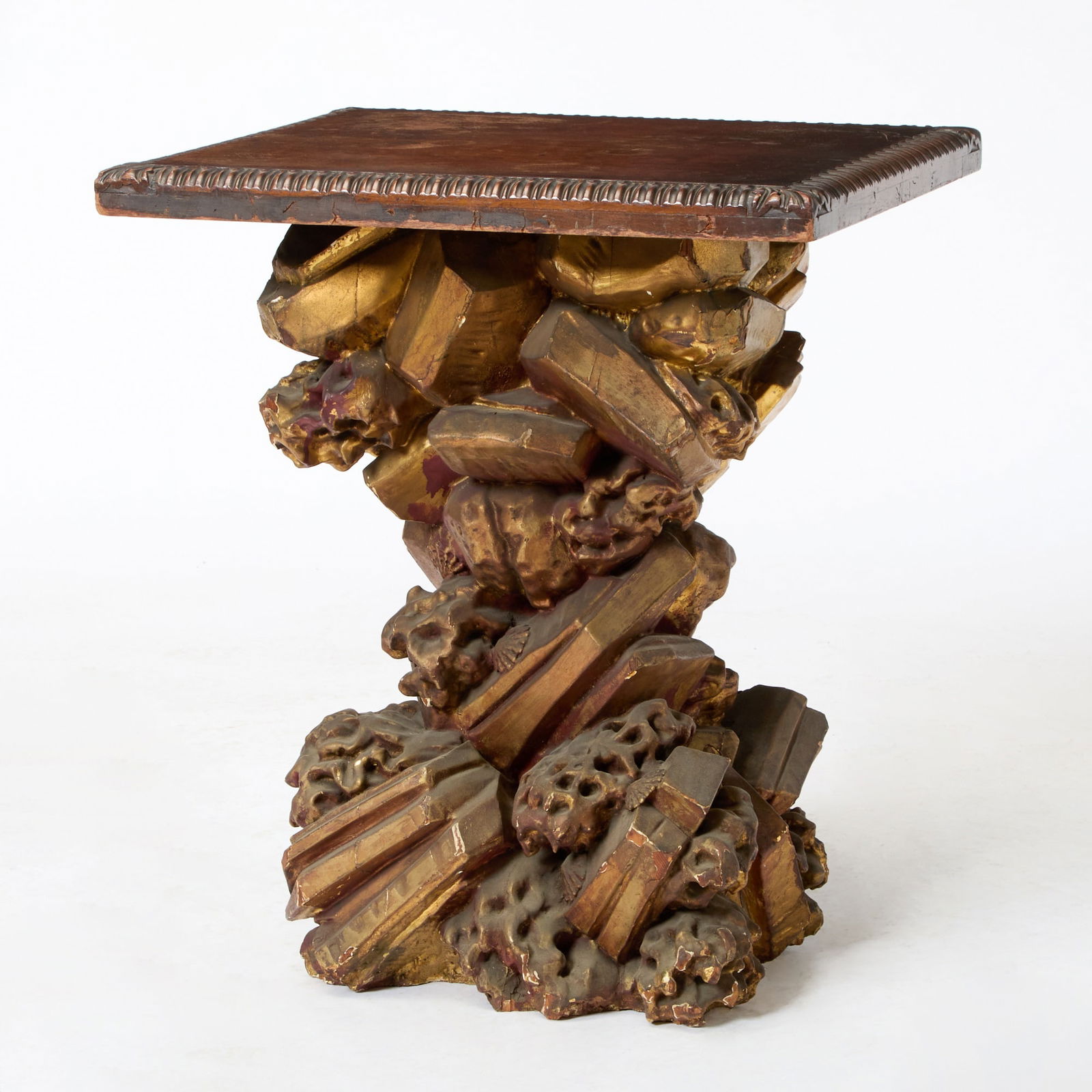 Italian Baroque Walnut and Parcel Gilt Pedestal Table (1 of 5)