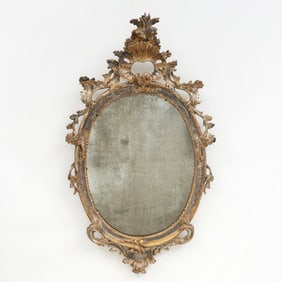 Italian Rococo Silvered Wood Mirror