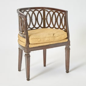 Italian Stained Walnut Armchair