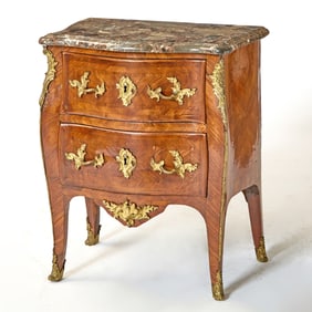 Louis XV Ormolu-Mounted Tulipwood and Rosewood Petite Commode