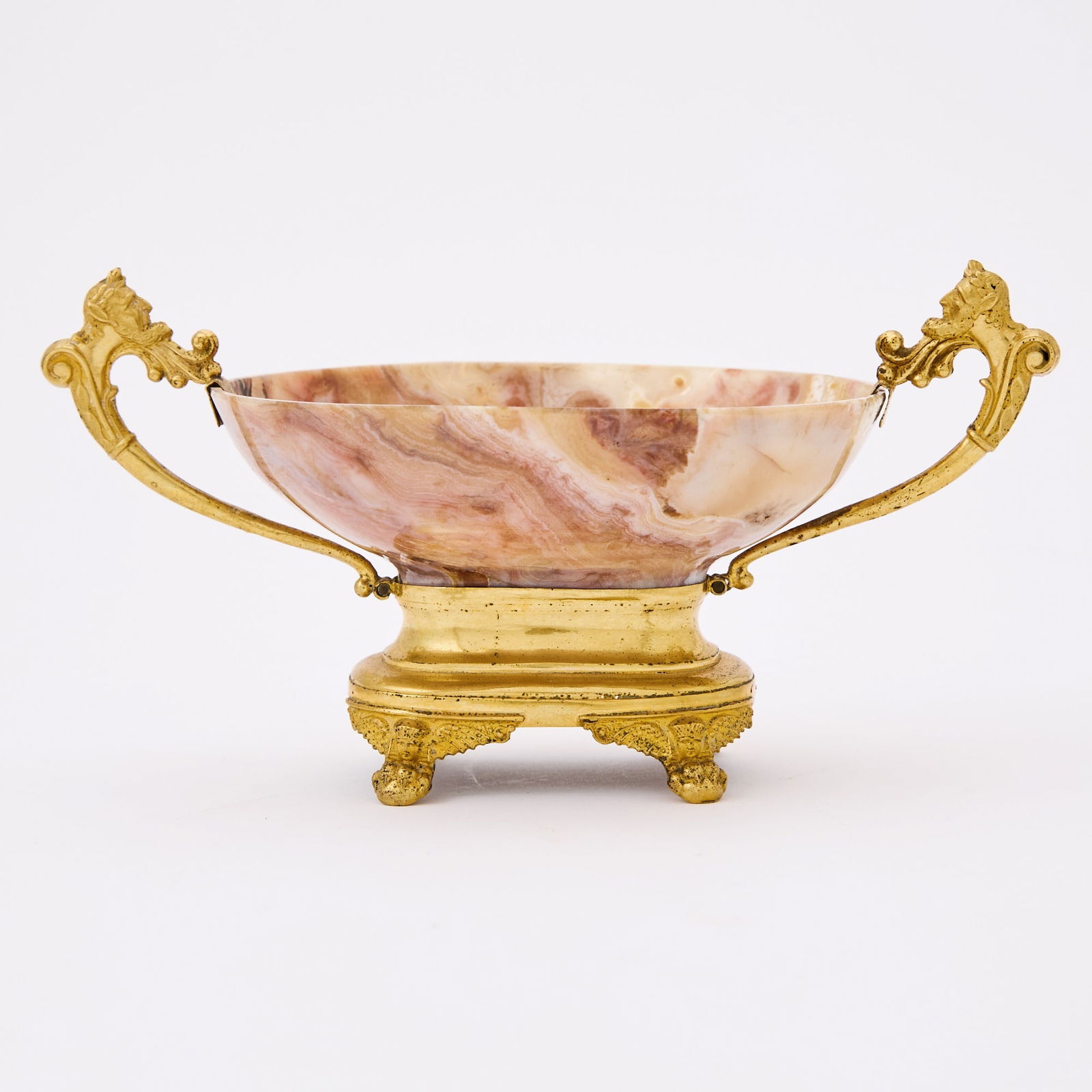 Louis XV Gilt-Bronze Mounted Agate Oval Two-Handled Oval Coupe (1 of 4)