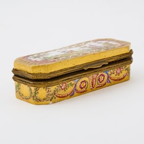French Gilt-Metal Mounted Porcelain Snuff Box
