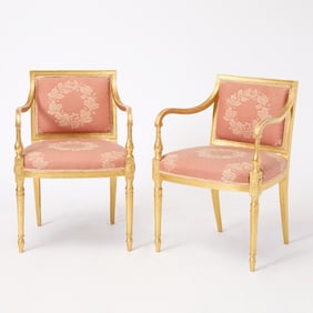 Pair of George III Giltwood Armchairs