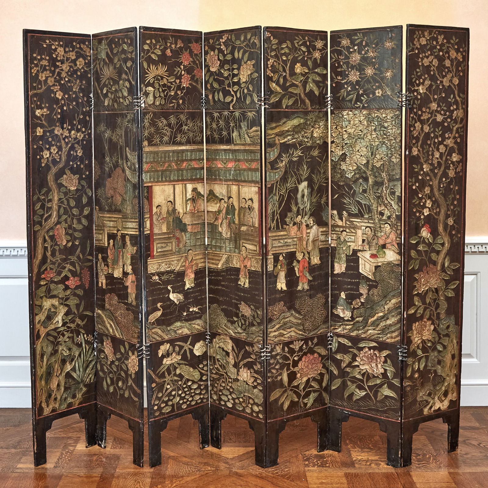Chinese Coromandel Seven-Panel Screen (1 of 3)