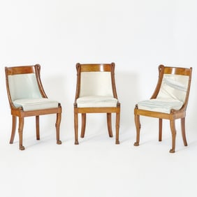 Set of Three Empire Mahogany Side Chairs