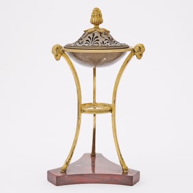 Empire Patinated and Gilt-Bronze Perfume Burner and Cover