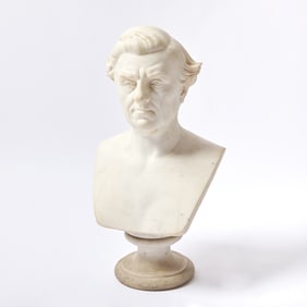 Jean Baptiste Clesinger, Carved Marble Bust of a Gentleman