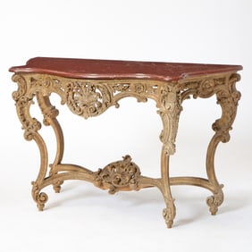 Louis XV Style Painted and Parcel-Gilt Console