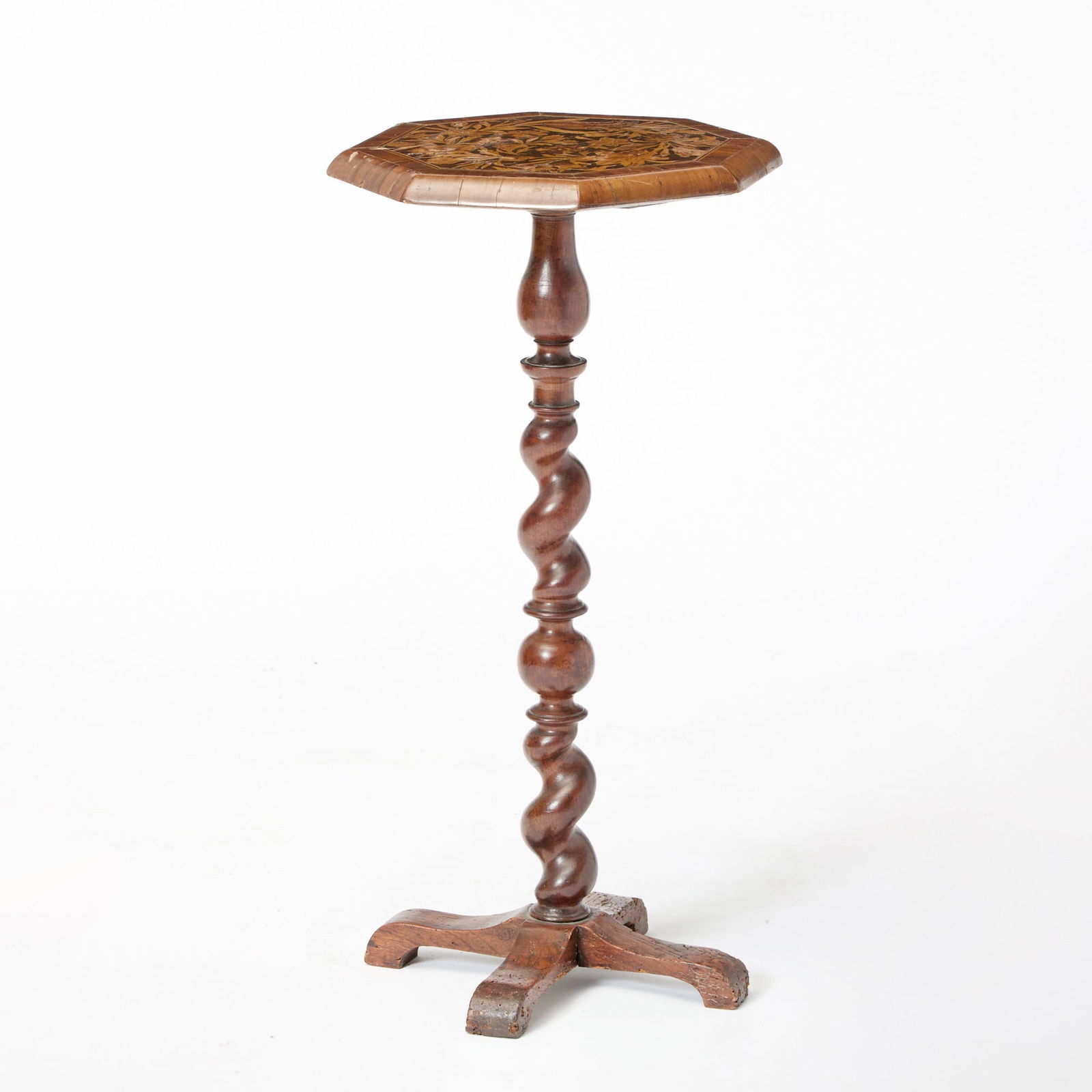William and Mary Walnut and Floral Marquetry Candlestand (1 of 4)