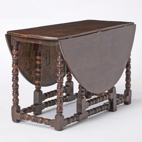 William and Mary Oak Gate-Leg Table