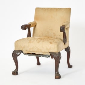 A George II Mahogany Library Armchair