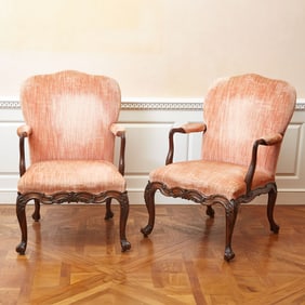 Pair of Early George III Mahogany Armchairs