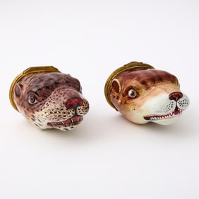 Two South Staffordshire or Bilston Enamel Bonbonnieres
