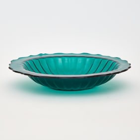 An Unusual Chinese Peking Glass Barbed Rim Dish